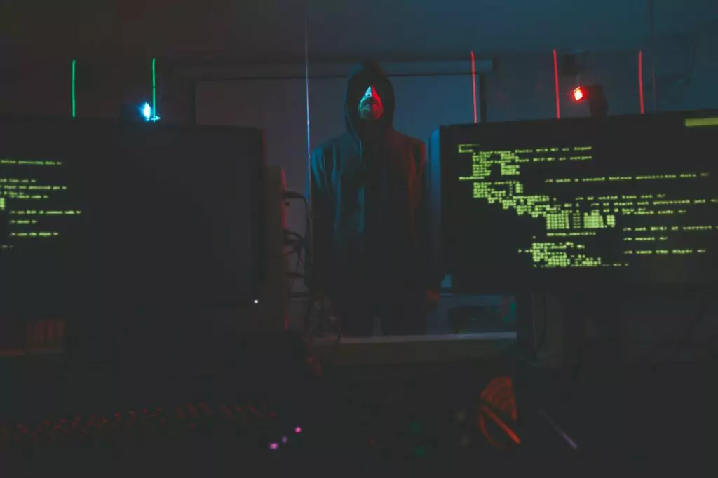 Cyber-terrorist in computer room Pentests