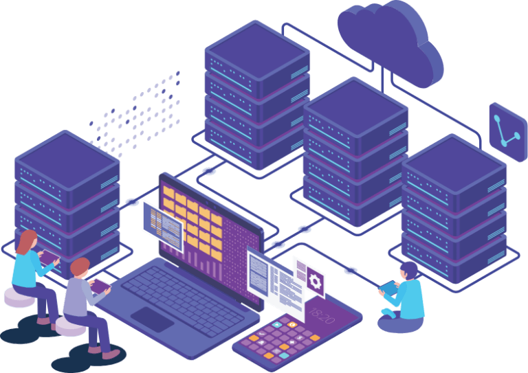 Illustration eines Netzwerks IT-Sicherheitslösungen